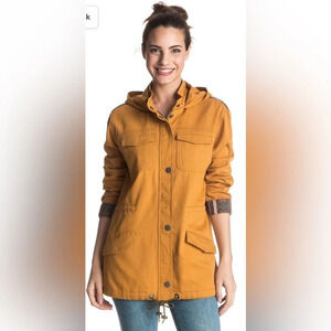 Roxy‎ Fancy Durban Hooded Coat Mustard Size Small